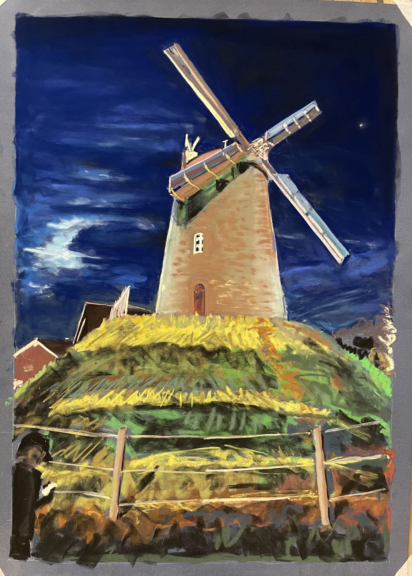 Mühle Stommeln im Mondlicht 2